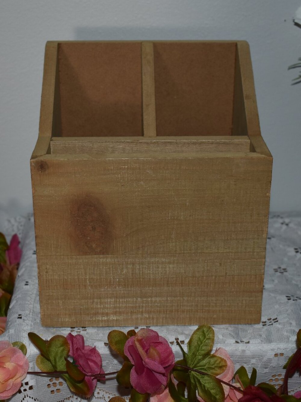 Ashland Fall Cottage Kitchen Wood Utensil Holder Rustic Cottagecore Decor